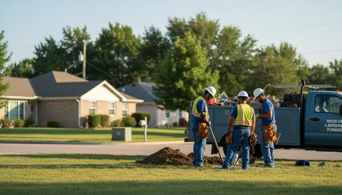 Residential water line and bathroom plumbing service in Dundee, IA